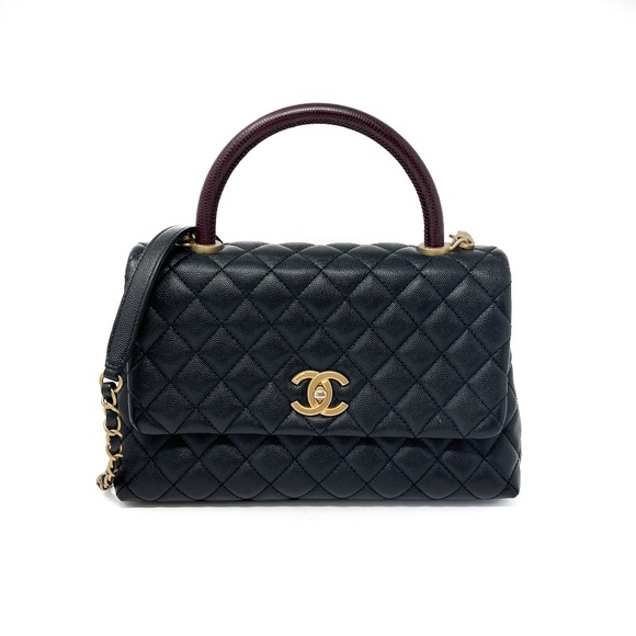 Chanel Black Medium Coco Lizard Handle - Picture 1 of 12